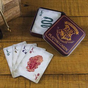 Paladone Harry Potter Playing Cards with Hogwarts House Crests in Tin, New